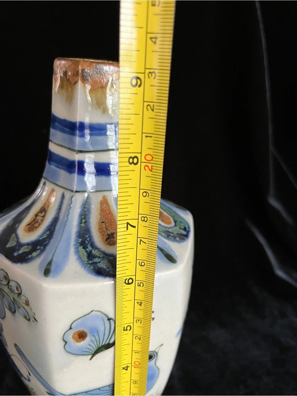 Ken Edwards El Palomar Tonala Mexico Pottery Bird Flower Tall VASE or Decanter